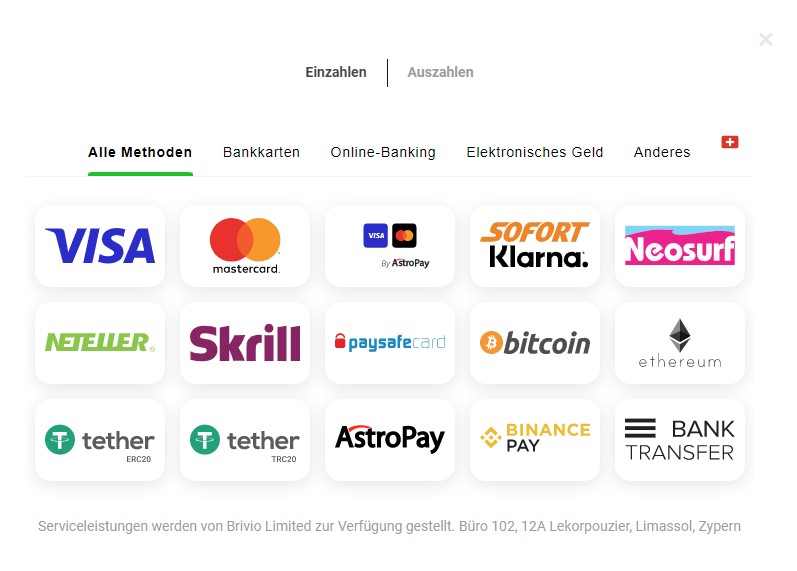 GGBet Zahlungsmethoden