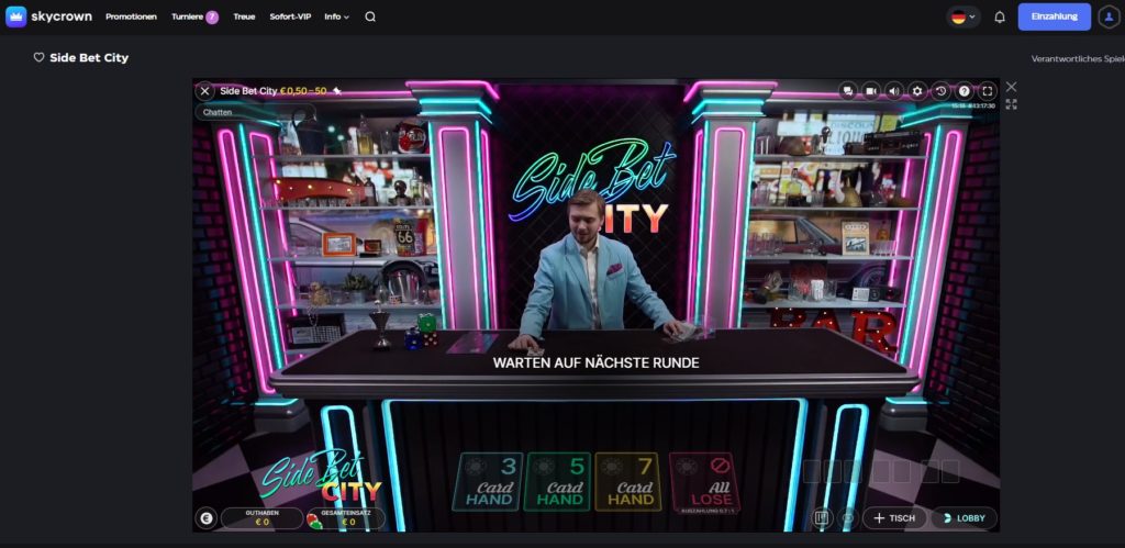 Side Bet city Live spiel