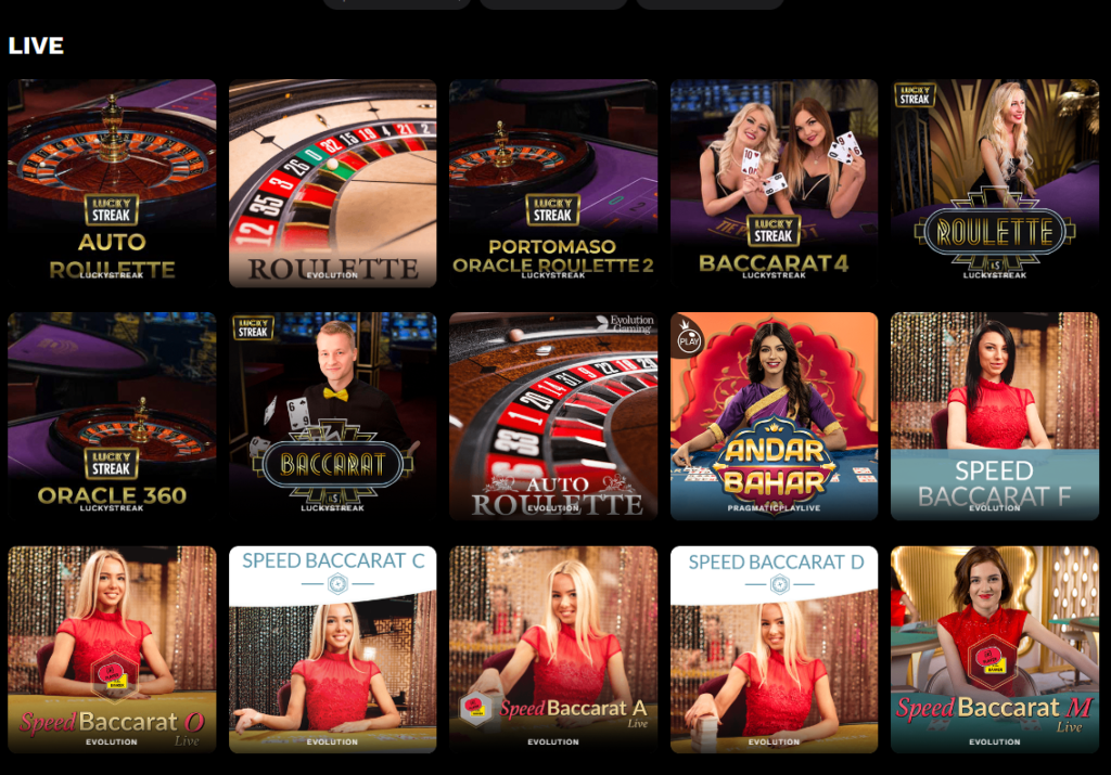 Live Casino Lobby LevelUp