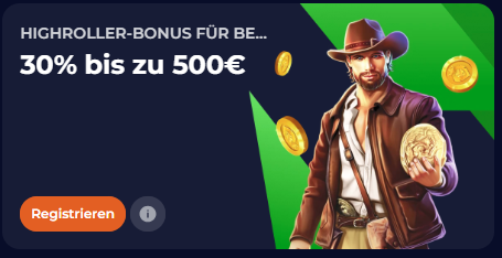 30% bis zu 500€ Bonus im Nine Casino