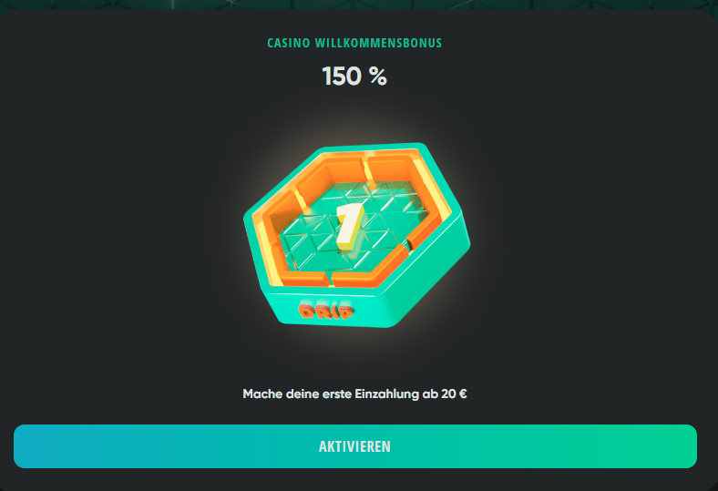 150% welcome Bonus 