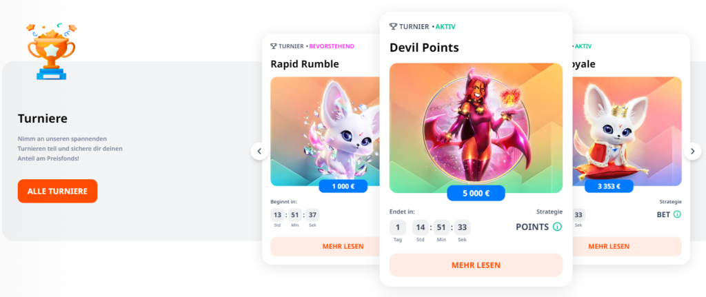 Monro Casino Turniere